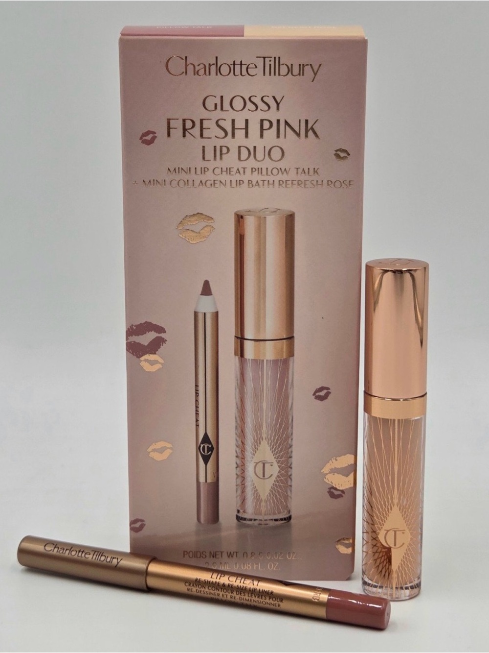 Charlotte Tilbury Glossy Fresh Pink Lip Duo — Pink Lipstick & Pink Lip Pencil